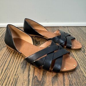 Madewell The Donovan Black Leather Sandals size 7.5